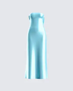 Jayden Aqua Strapless Dress