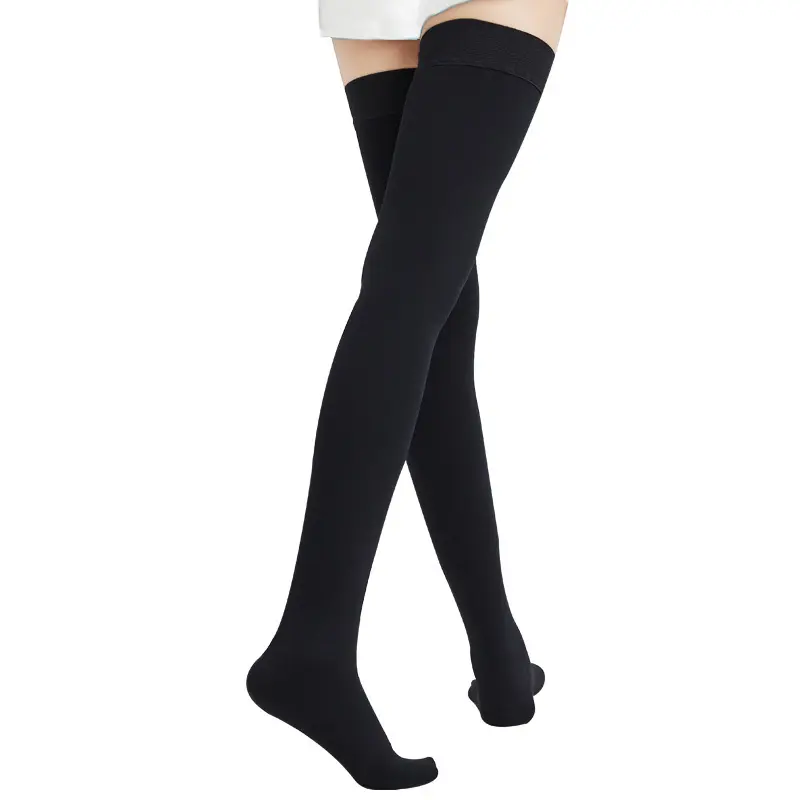 First-class long socks - toe-covered - black 