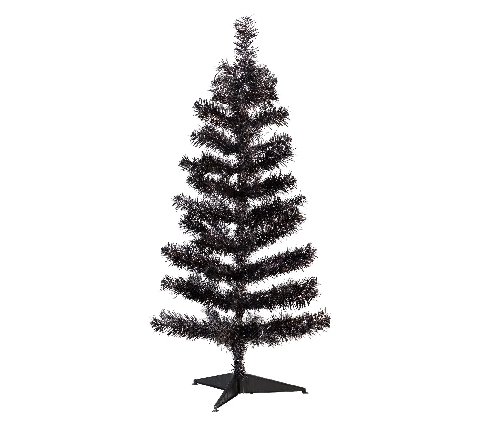 Northlight Tinsel Halloween Tree 3' Black Unlit