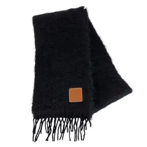 Pre-owned Loewe Wool Small Leather Goods Mohair Scarf