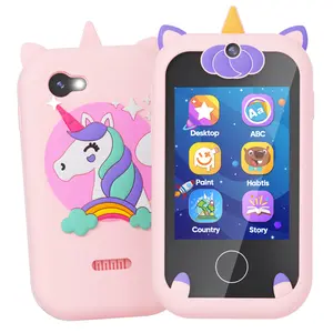 Cute Unicorn Kids' "Real-Feeling" Phone - Perfect Touch Screen Gift for Girls Ages 3-10! Christmas, Birthday & Children's Day must-have. 2.8"Dual Cameras & 8GB Card Included.