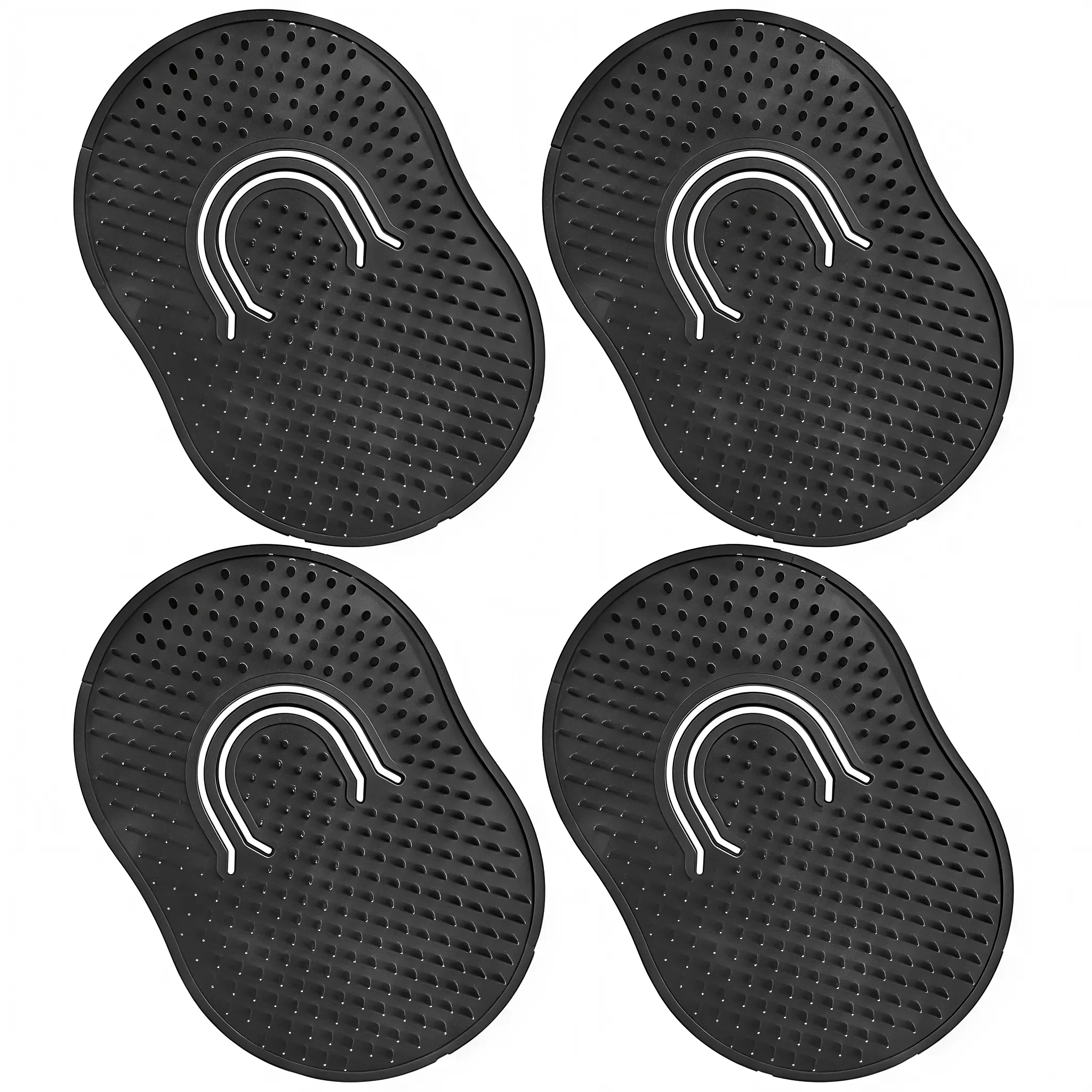 4-Pack Pocket Palm Hair Combs, Scalp Massage Comb and Hair Brush for Shampooing, Styling and Detangling, Portable Black Combs