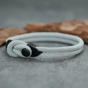 Simple Men Rope Bracelets Knot Design Durable Paracord Wristband Easy Hook Clasp Outdoor Sport Jewelry Father’s Day Gift