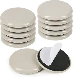 2 inches Stick Furniture Sliders, 12 count Furniture Glides for Easy Moving on Carpet Hardwood (Beige)