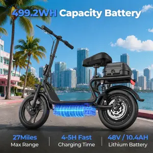 ESBS Electric Scooter, Peak Power 750W, Top Speed 22 mph, Battery 10.5-22.5Ah, Driving Range 20-60 Miles, Adjustable Height, Electronic Brake, 14-inch Inflatable Tires..SummerWins,Father's Day Gife