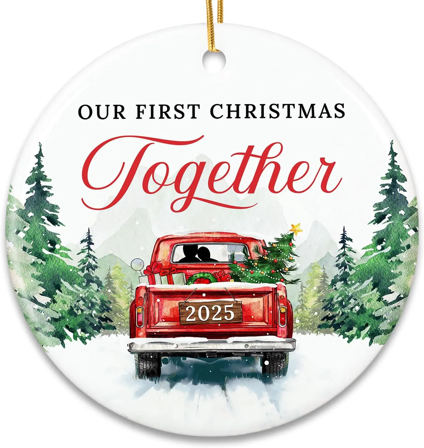 First Christmas Together Ornament 2025 - Couples First Christmas Ornament - Couples Gifts for Him Her, Boyfriend Girlfriend, Married Couple Better Together, 1st Anniversary - Xmas Decoration