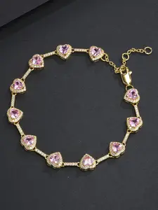 Mother's Day Gift Pink Heart Design Anklet, Fashionable Adjustable Anklet for Women & Girls, Trendy All-match & Exquisite Jewelry for Birthday Gift, Fashionable Trendy Jewellery, Trendy Fashionable Accessories