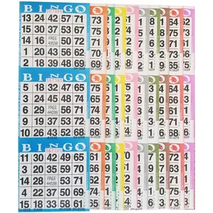 Bingo Paper Game Cards – 3 Card – 10 Bingo Sheets – 100 Books – 10 Colors, Made in USA