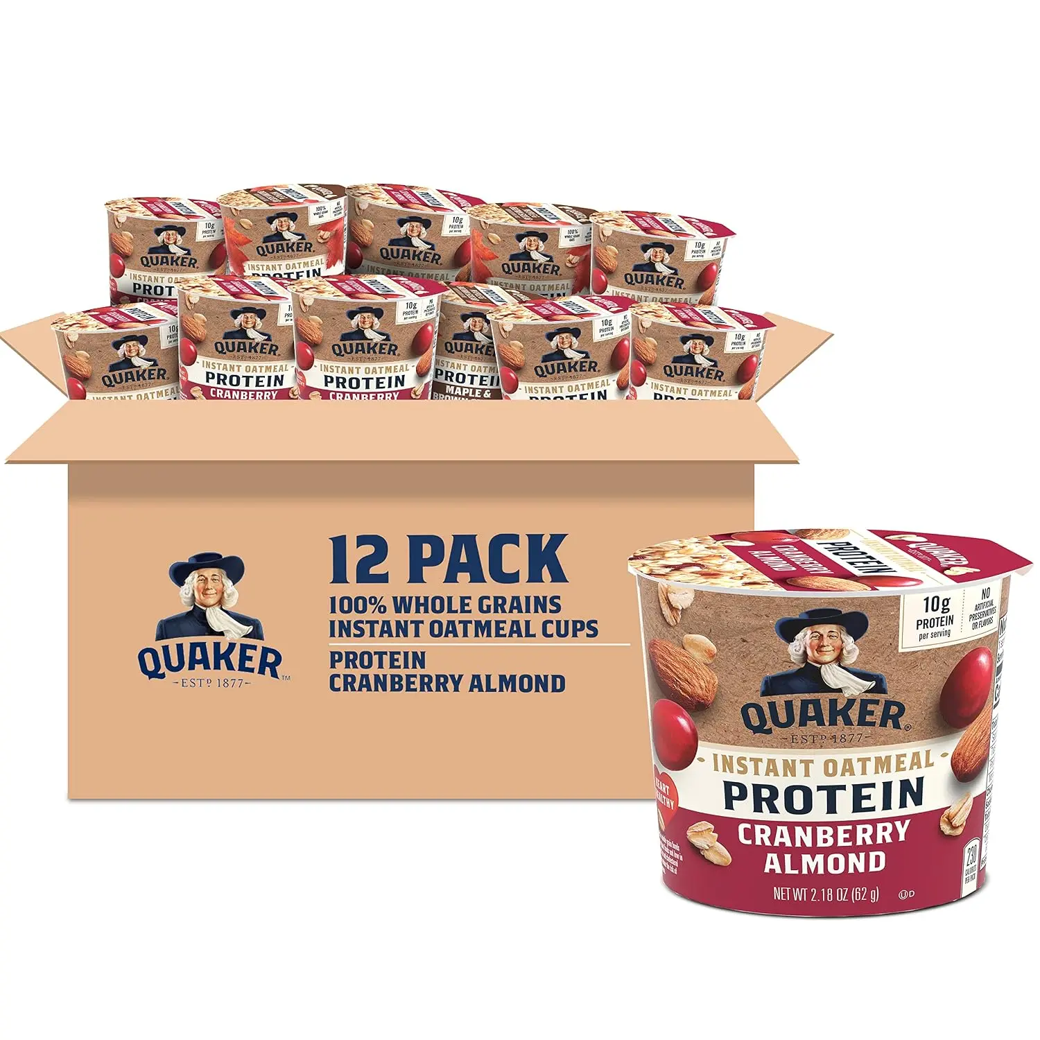Quaker Instant Oatmeal Express Cups, 4 Flavor Variety Pack, 1.76 Ounce (Pack of 12)