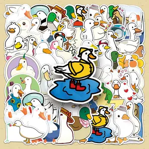 Cartoon Duck Pattern Sticker, 100pcs/set Cute Animal Sticker, DIY Decorative Sticker for Scrapbooking, Journaling, Gift Wrapping