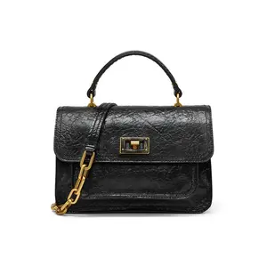 Charles & Keith Minimalist Flap Chain PU Handbag and Shoulder Bag for Women