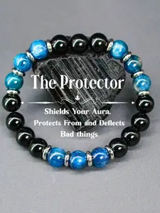 Protector Bracelet, Blue Apatite Beaded Bracelet, Unisex, Daily Wear, Protective & Grounding Crystal Jewelry, Gift