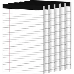 6 Pack Notepads 5x8, Small Legal Pads Narrow College Ruled, 30 Sheets/Pack, Perforated Notebook - White Note Pads for School, Memo, Note Taking, Teacher & Office Supplies, Writing Pads of Paper