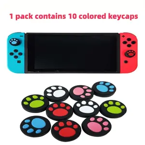 Switch Oled Cat Paw Game Controller Joystick Cap Set, Switch Game Controller Button Caps, 10 Pieces Pack, Durable Replacement Parts