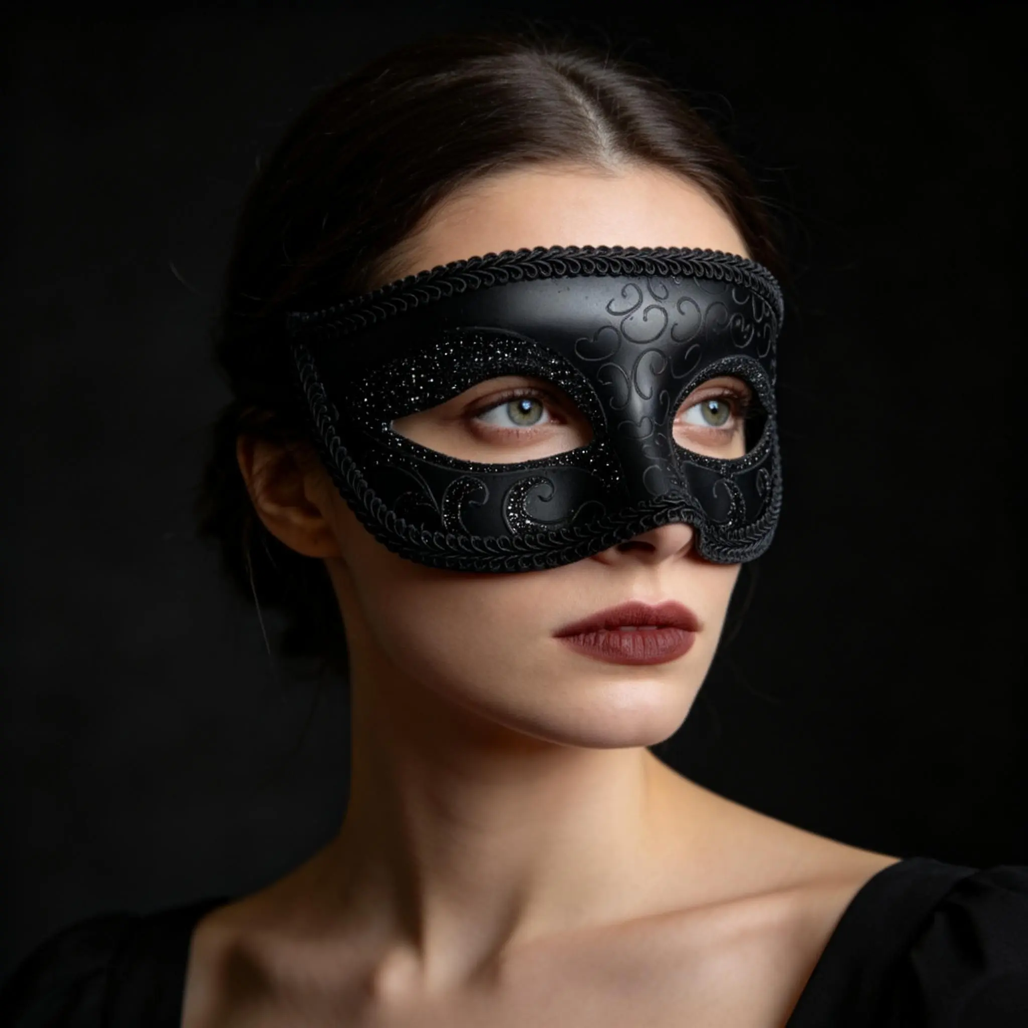 Christmas Party Flat Head Carving Mask Set, Sexy Mystery Makeup Masks, 3 Piece Pack, Model Xinghao