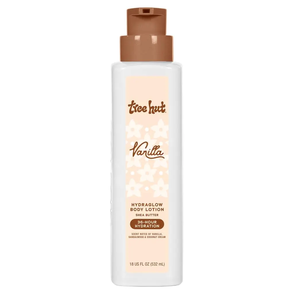 Tree Hut Hydraglow Body Lotion Vanilla, Hydrating & Nourishing Daily Body Moisturizer for Smooth, Soft Skin & Cozy Fragrance, Long-Lasting Hydration, 18 fl oz