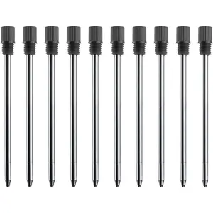 Black Ink Refills (10 ), Replaceable Pen Refills, 2.75 inch (70 mm) Ballpoint Pens Refills, 1mm Medium Tips - Black
