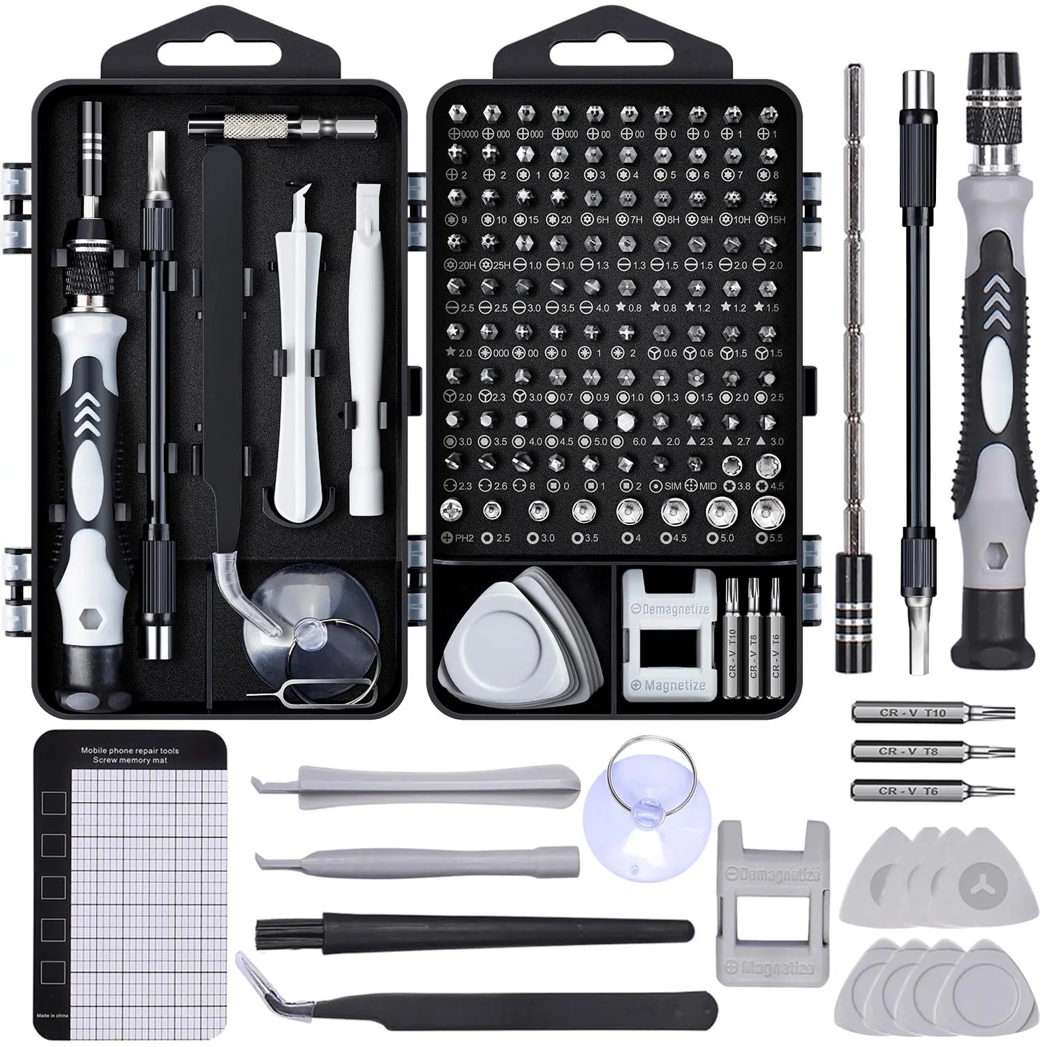 115 in 1 Precision ComputerScrewdriver Kit, Laptop Screwdriver Sets with101 Magnetic Drill Bits, Computer Accessories,Electronics Tool Kit Compatible for Tablet, PC,iPhone, PS4 Repair