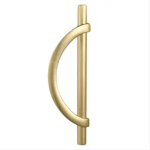 2Pcs Gold Cabinet Pulls Drawer Pulls Half Moon Shape Cabinet Pulls Drawer Dresser Handles Kitchen Cupboard Handles A