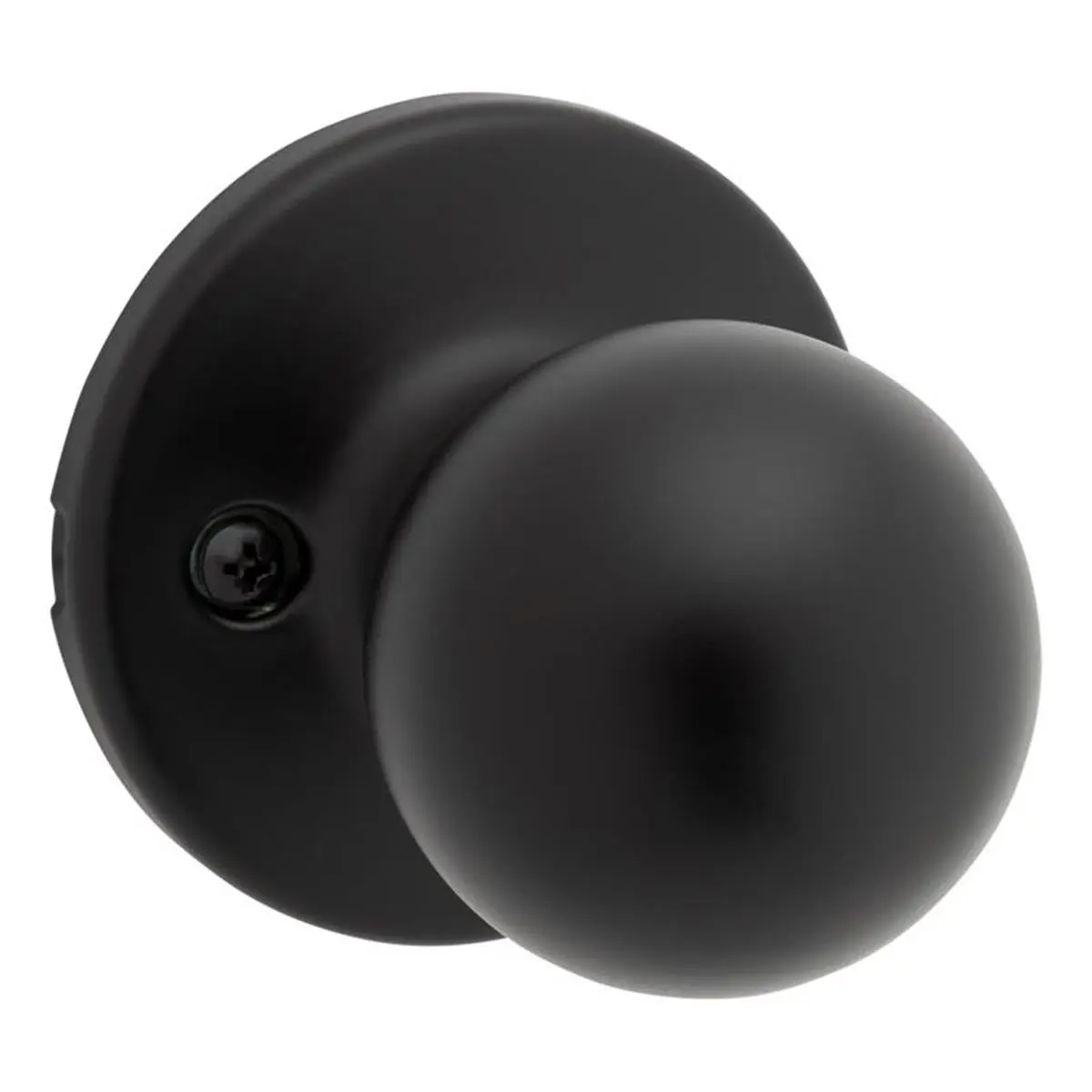 Kwikset 5058842 Contemporary Polo Passage Doorknob for Interior Doors, 1-3/4 in, Matte Black, Durable, Stylish Door Hardware with Easy Access, Simple Installation