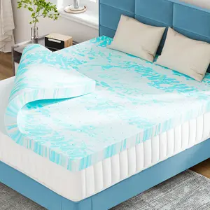 Basic 2/3/4 Inch And Upgraded 5zone 2/3/4 Inch Mattress Topper Comfort Bed Topper Cooling Mattress Pad Gel Premium Memory Foam Mattress, CertiPUR-US