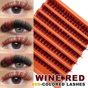 126PCS D Curl 80D Fluffy Individual Eyelashes Mixed Style Fake Wispy Long Lasting Thick Segmented Natural Extensions Lashes for daily wear, vacation, Halloween, Christmas, and New Year's celebrations eyelash makeup Cosmetic