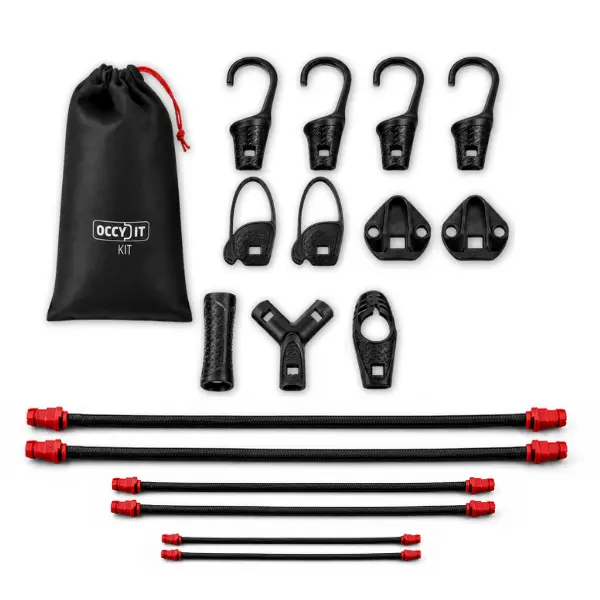 FixMaster | OCCY-IT Adjustable Bungee Cord System | All-in-1 Heavy Duty Tie Down Kit for Trucks, Trailers, Roof Racks & Garage Storage