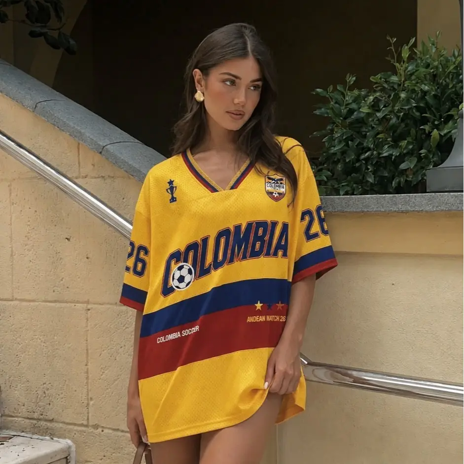 Custom Colombia Soccer Jersey, Retro Colombian Football Jersey Tee, WC26 Custom Jersey, Personalized Game Day Top Soccer Fan Gift