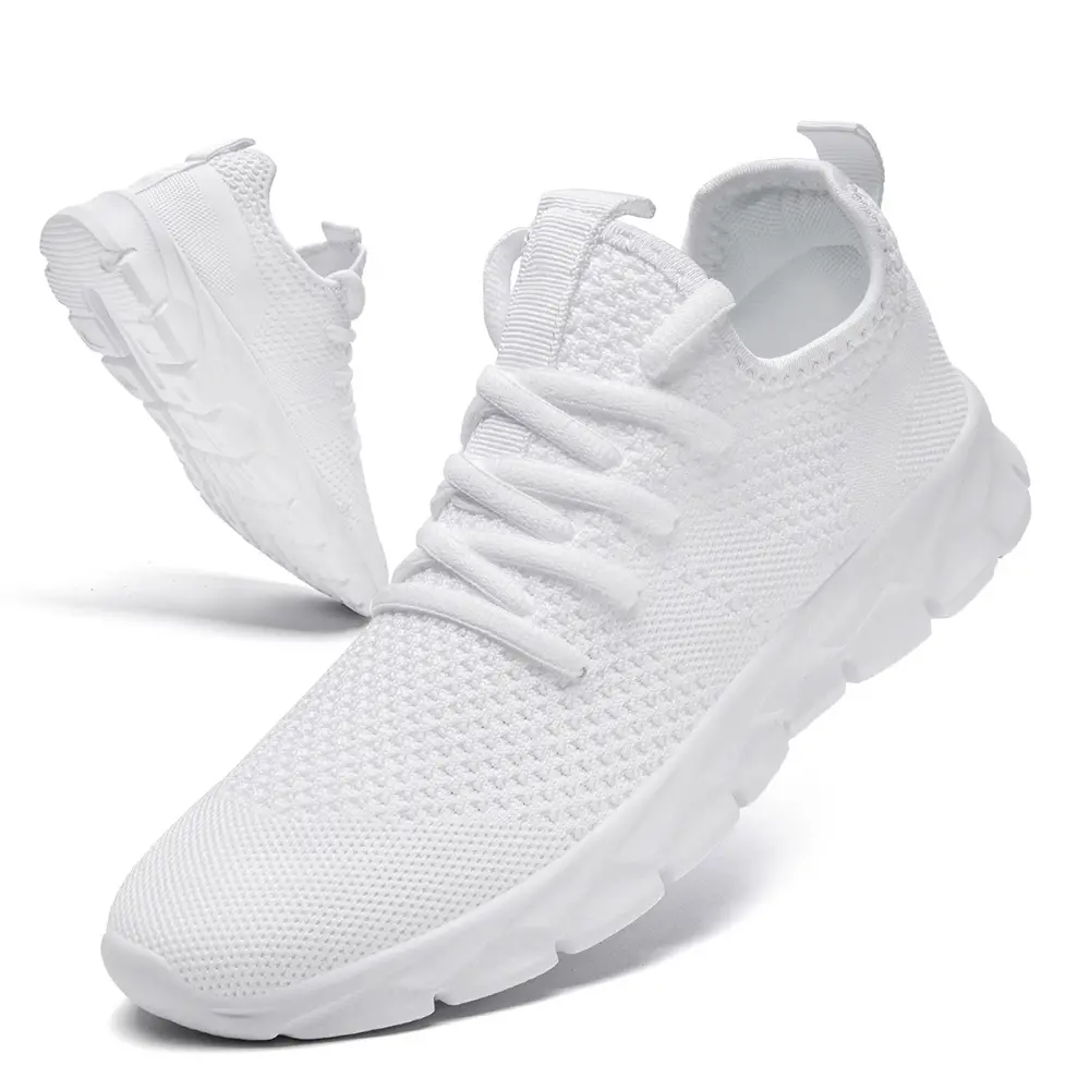Men's Women Mesh Fabric Casual Sneakers - Breathable Woven, Flexible, Slip-Resistant, Lightweight Lace-Up Closed-Toe Athletic Walking Shoes with Rubber Sole for Walking, Workout, Breathable Woven Sneakers,shoes for back to school,back to school shoes