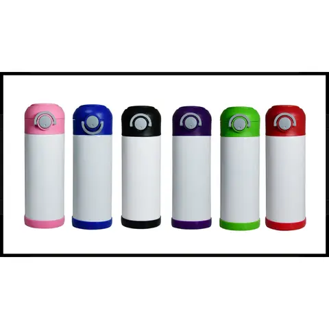 12oz Kids Water Bottle | Stainless-Steel Tumbler | Handle | Sublimation Blanks