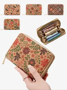 Small Portable Coin Purse, Unique Style, Floral Theme Wallet, Vintage Design, Women's Fashion Zipper Card Bag, Ideal Gift Choice, Flower Pattern Wallet, Zipper Card Holder, Fashionable Card Holder