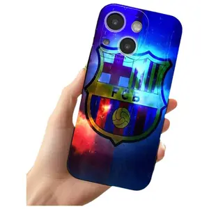 1pc FCB football TPU black and white phone case, compatible with iPhone 17,16,15,14,13,12,11,Pro,Max,Plus Phone Cover