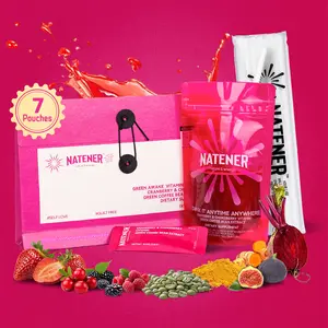 Natener Organic Beetroot Portable Beverage - 7-Pack,Superfruit Extract, Vitamin Complex, Green Coffee Bean & Turmeric - Boosted Hydration Drink, Supports Immunity & Youthful Vitality - Sugar Free, Non-GMO & Vegan Healthcare Natural Energy