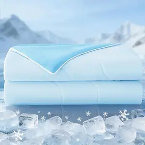 Cooling Comforters Queen Size Light Blue, Lightweight Summer Blanket for Hot Sleepers, Soft Breathable Cool Bedding Duvet for Night Sweats, 90"x90"
