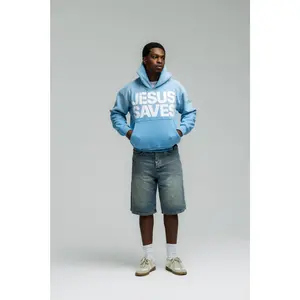 Jesus Saves Hoodie - Blue