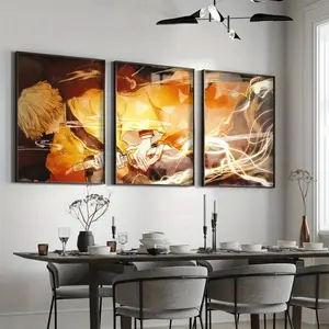 3pcs Anime Character Glowing Electronic Game Posters, HD Art Wall Decor for Living Room Bedroom Bar, Modern Home Decoration, Wooden Frame Hanging Paintings