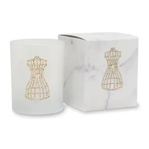 212 MAIN Primal Elements Dress Form Icon Candle - 9.5 oz, White Marble, Floral Aroma Hand-Poured Candle with Box, Home Decoration, Ideal Gift
