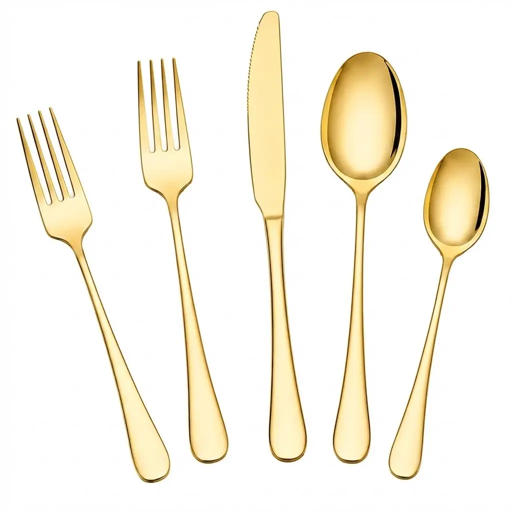 Adult Food-Grade Stainless Steel Metal Utensils Set (20-Piece for 4 People, 1-5 People Use), with Bonus 4 Steak Knives, Mirror-Polish Oval Modern Cutlery, Home/Restaurant Kitchen Dining Utensils Set