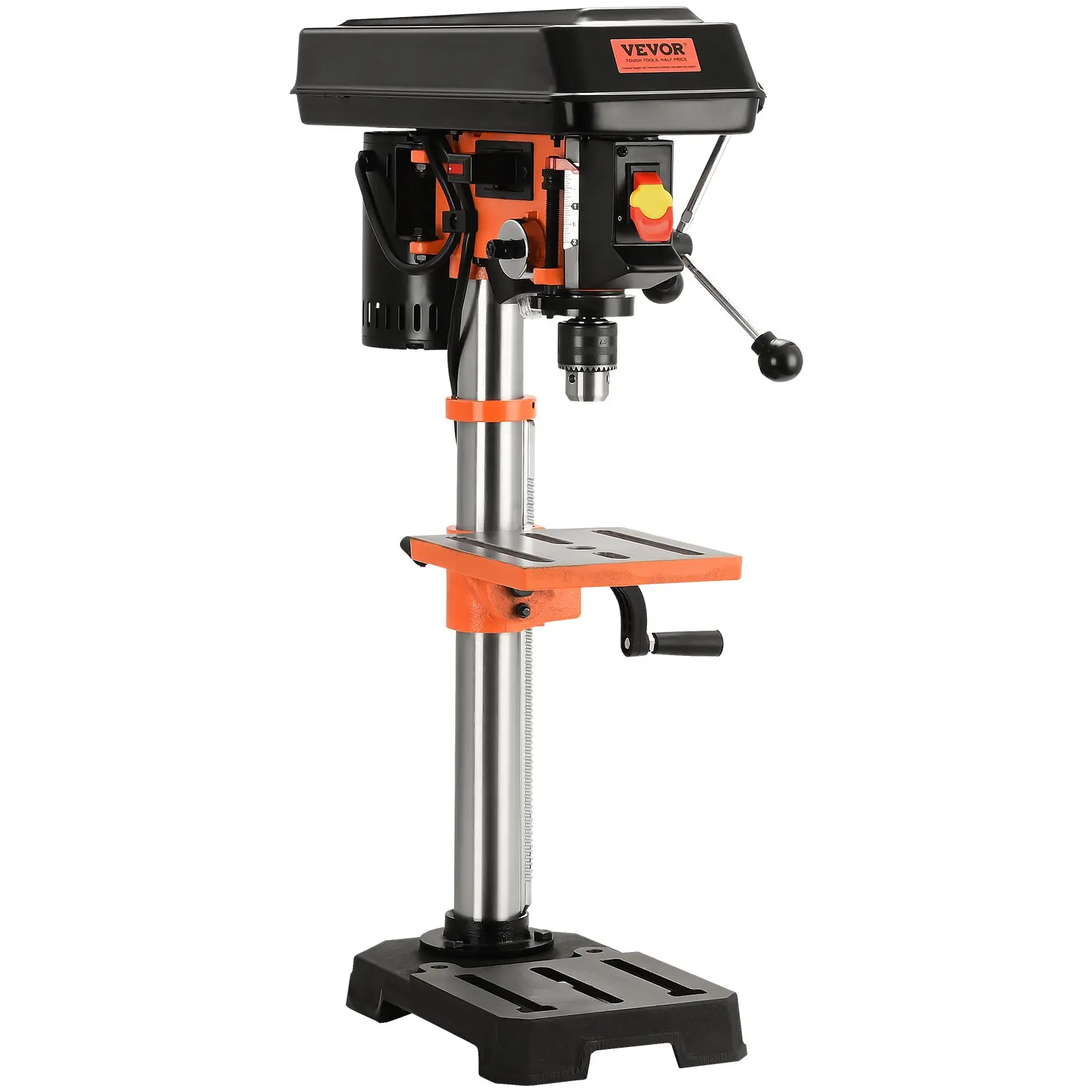 【summerfinds】VEVOR 10'' 5-Speed Benchtop Drill Press Cast Iron Drill Press 3.2A 610-2800RPM, Power Drilling Tools, Tabletop Drilling Machine, Drill Set
