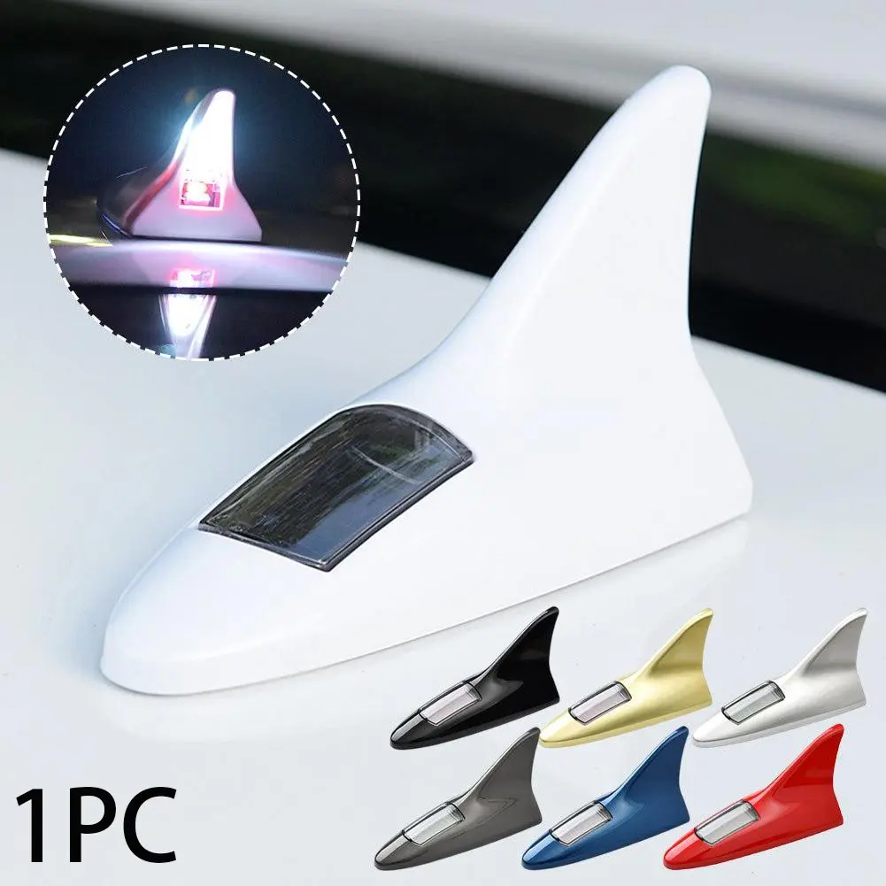 Solar Powered Shark Fin LED Warning Light, Universal Car Roof Anti-Collision Rear-End Strobe Lamp with 7-Color Flashing Modes, No Wiring Required, Auto Safety Reminder for Vehicle Driving, Automotive Car Accessories