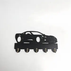 Wooden Car Theme Wall-Mounted Key Rack, Perfect for Garage Decor, Entryway Storage, Ideal Gift for Car Enthusiasts