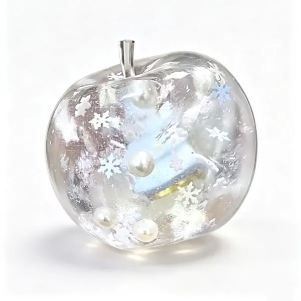 Apple Squishy Stress Ball, Non Rebound Christmas Snowflakes Sensory Fidget Toy, Soft Tactile Squeeze Sensory Toy, Desktop Ornament, Holiday Gift Basket Stuffer Party Favors