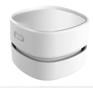 Desktop Vacuum Cleaner, Mini Table dust Sweeper Energy Saving,High Endurance up to 90 mins,Cordless&360º Rotatable Design for Keyboard/Home/School/Office(White AA Battery)