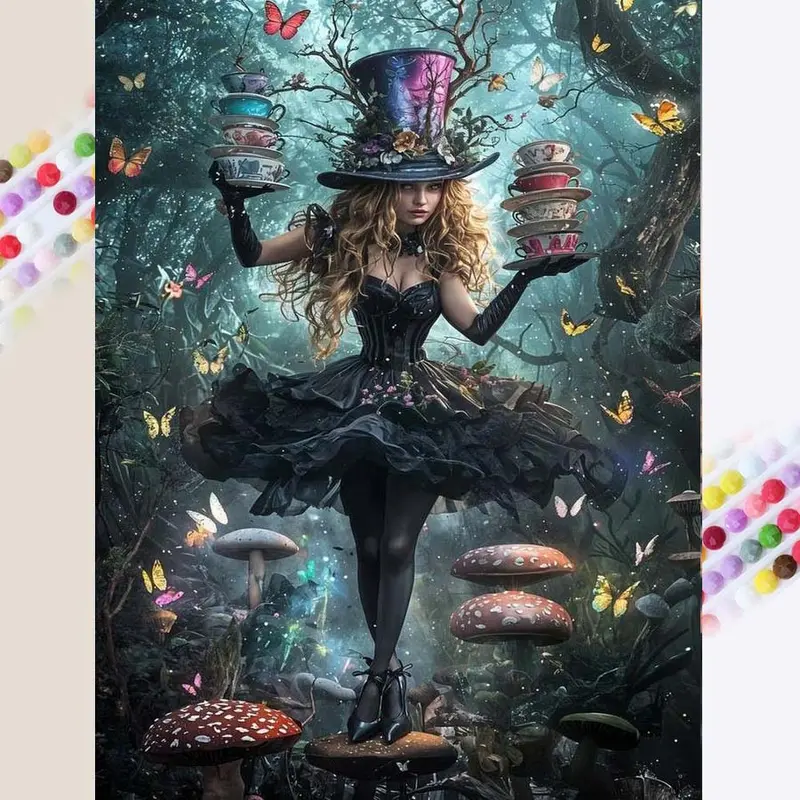 1 DIY Diamond Painting Kit, 5D Diamond Art Set, DIY Decoration, Forest Wonderland Magic Diamond Painting Set with Full Round Diamonds, Mosaic, Diamond Art, DIY Diamond Arts, DIY Home Décor, Suitable for Christmas, Handcraft