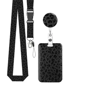 Panther Badge Clip Set with Lanyard and Pull Tab, Retractable Badge Holder, Nurse Name Tag Holder, Medical Assistant Badge Buddy, Office Worker Accessory