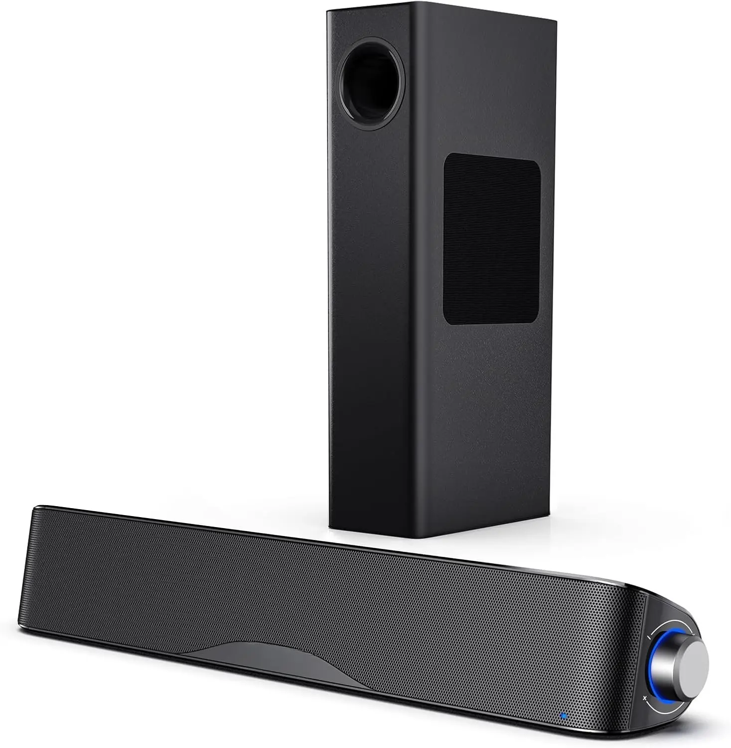 Computer Speakers with Subwoofer, 2.1 PC Speakers System with  5.4 & 3.5mm Aux-in, 60W  Power, AC Adapter  Computer Sound Bar for Desktop PC, Laptop, , Gaming