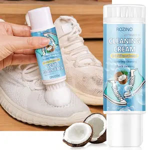 ROZINO White Sneaker Cleaner Waterless Cleaning Cream with Coconut Scent for Quick Shoe Maintenance 60ml Footwear Bedroom Tactical Bridal Parent Weight