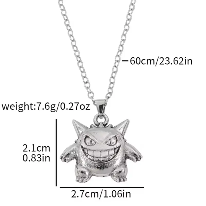 23.5 inch Silver Color Alloy Gengar Necklace