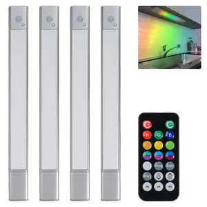 14.6-inch cabinet lighting, equipped with a charging station, a 2000-mAh rechargeable wireless sensor lamp with RGB function, featuring magnetic design, suitable for kitchens, cloakrooms, staircases and other places, and equipped with a remote control