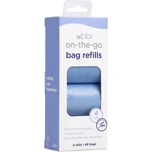 On-the-Go Refill Bags, Diaper Disposal Waste Bags, Lavender Scented, On-the-Go Diapering Essentials, 4 Pack